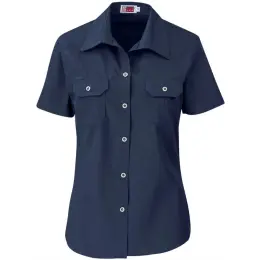 Ladies Short Sleeve Wildstone Shirt Navy Front